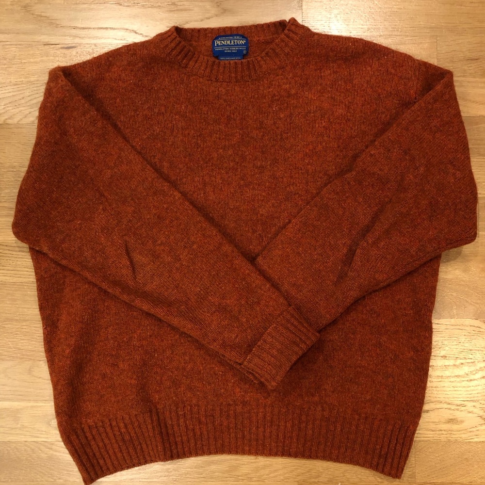 Pendleton Men's Warm Orange Crewneck Sweater
